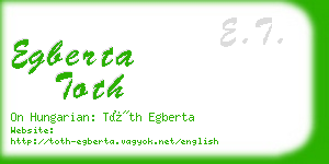 egberta toth business card